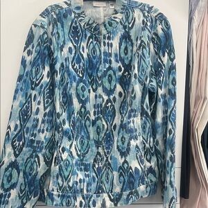 Chicos Blue and White Jacket